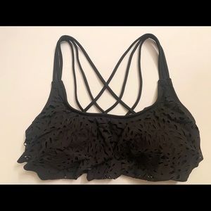 Black Laser Cut Calia Swim Top
